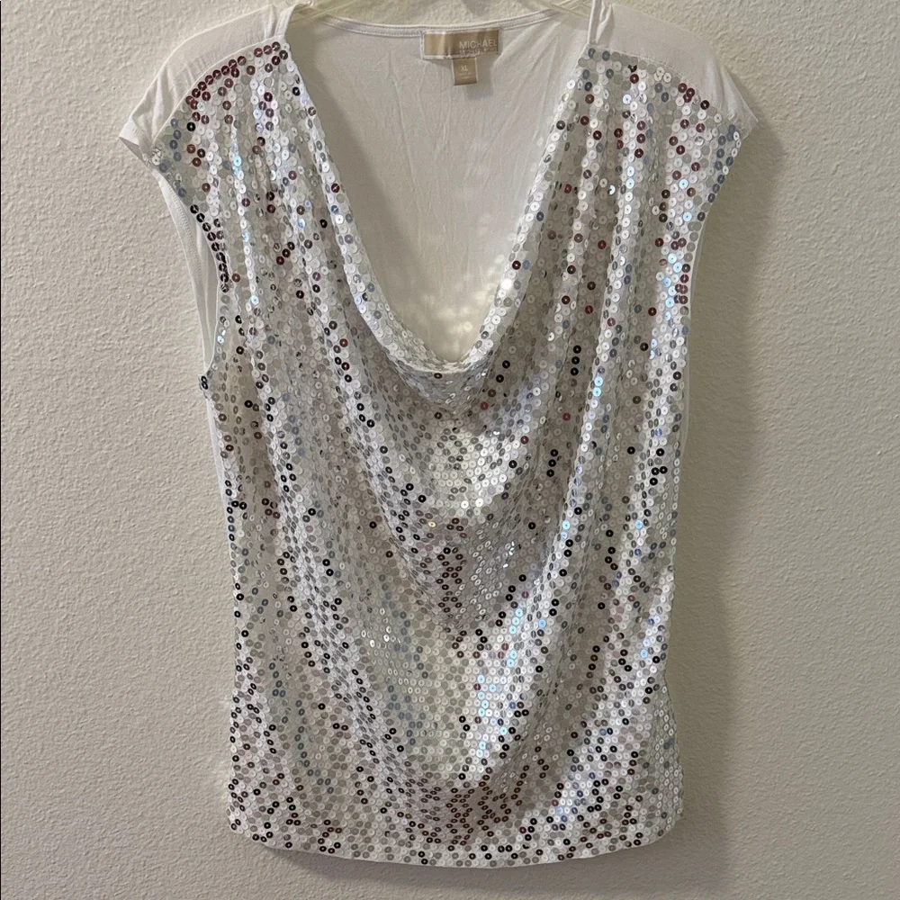 Michael Kors Silver Sequin Blouse